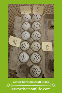 Snowball Word Family or Letter Activity