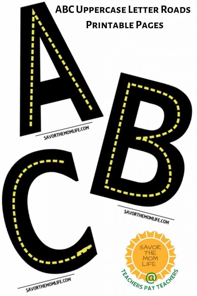 ABC Uppercase Letter Roads Printable Pages