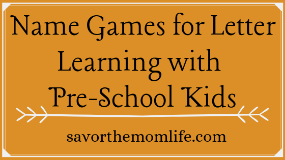 Name Games for Letter Learning with Pre-School Kids