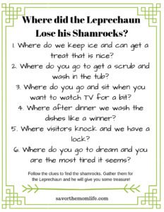 Where did the Leprechaun Lose his Shamrocks? St. Patrick's Day Kid Activities.