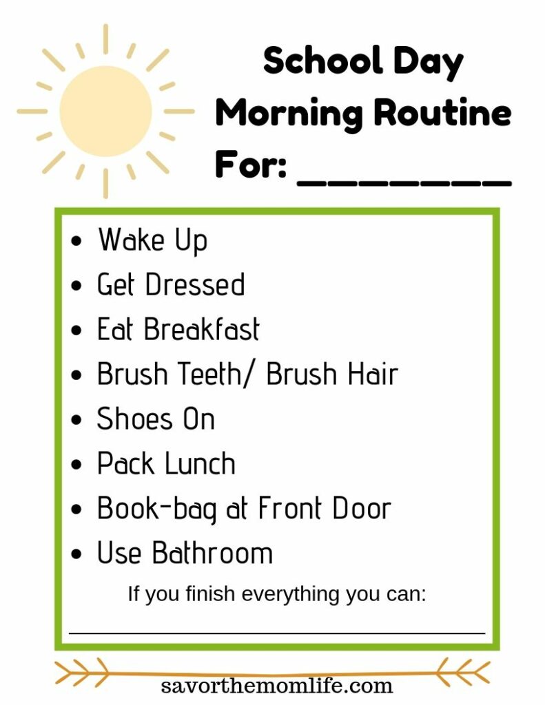 School Day- Morning Routine
