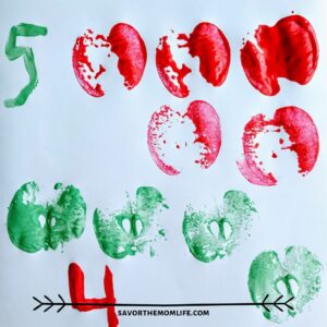 Apple Painting with Kids- Stamping and Counting sets. 