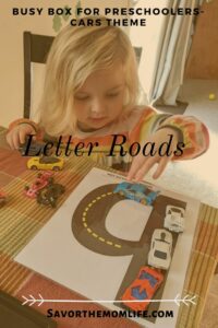 Busy Box for Preschoolers- Cars Theme Letter Roads. 