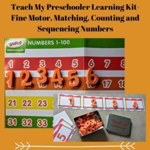 Teach My Preschooler Learning Kit- Fine Motor, Matching, Counting and Sequencing Numbers