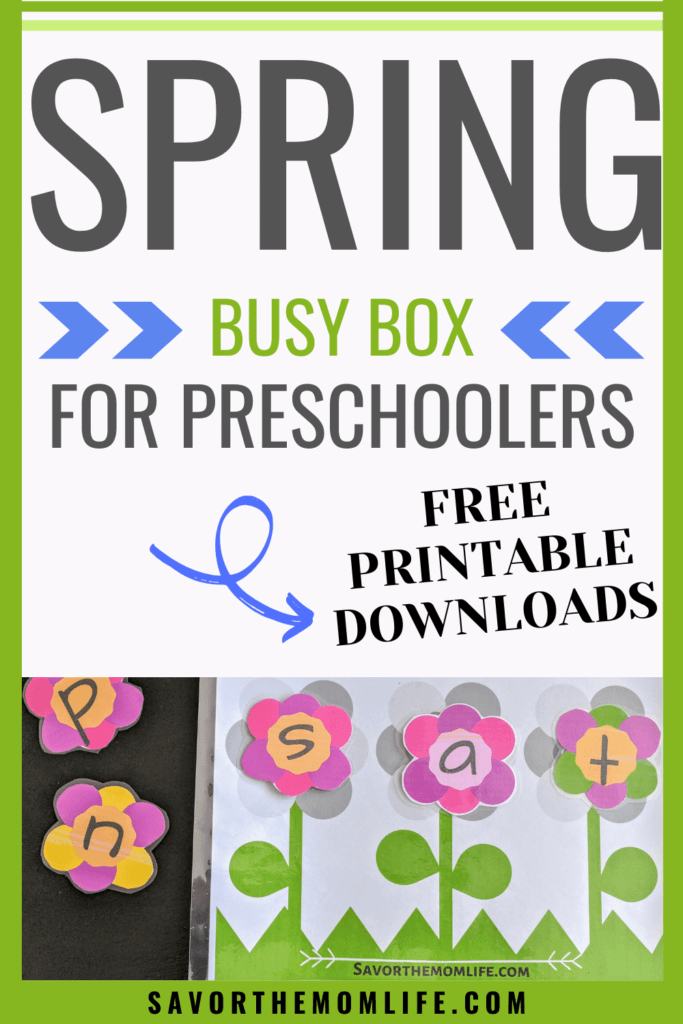 Spring Busy Box for Preschoolers. Free Downloads Included