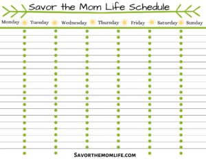 Savor the Mom Life Schedule 