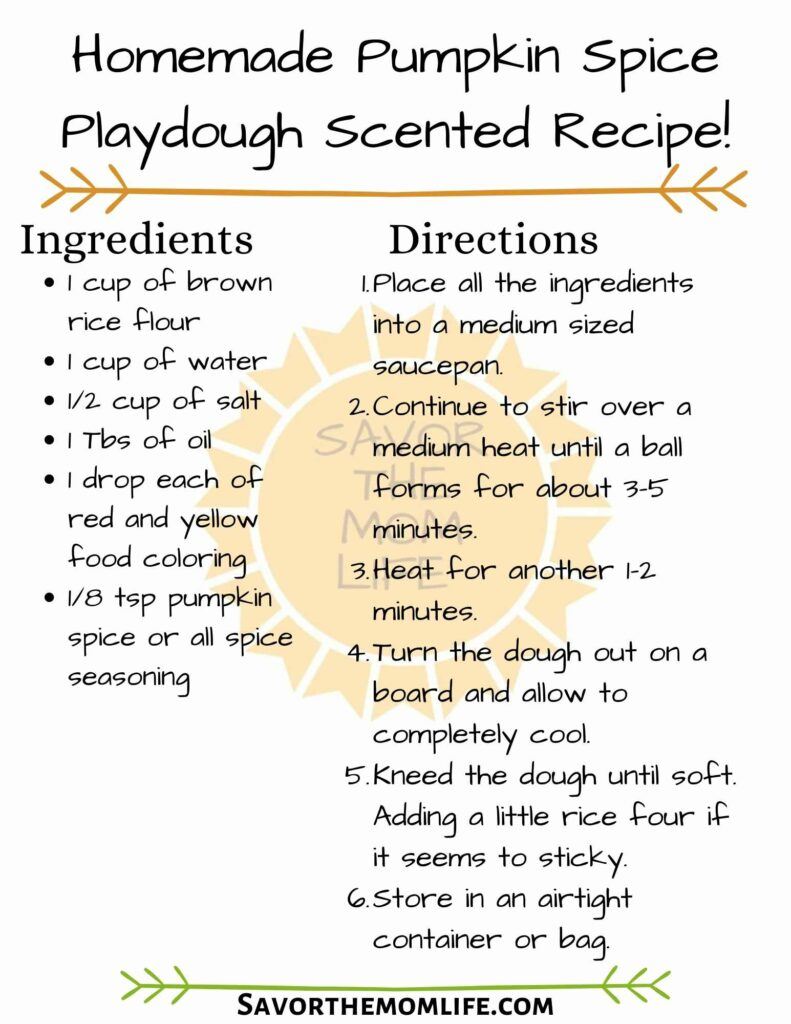 Homemade Pumpkin Spice Play-dough Scented Recipe!