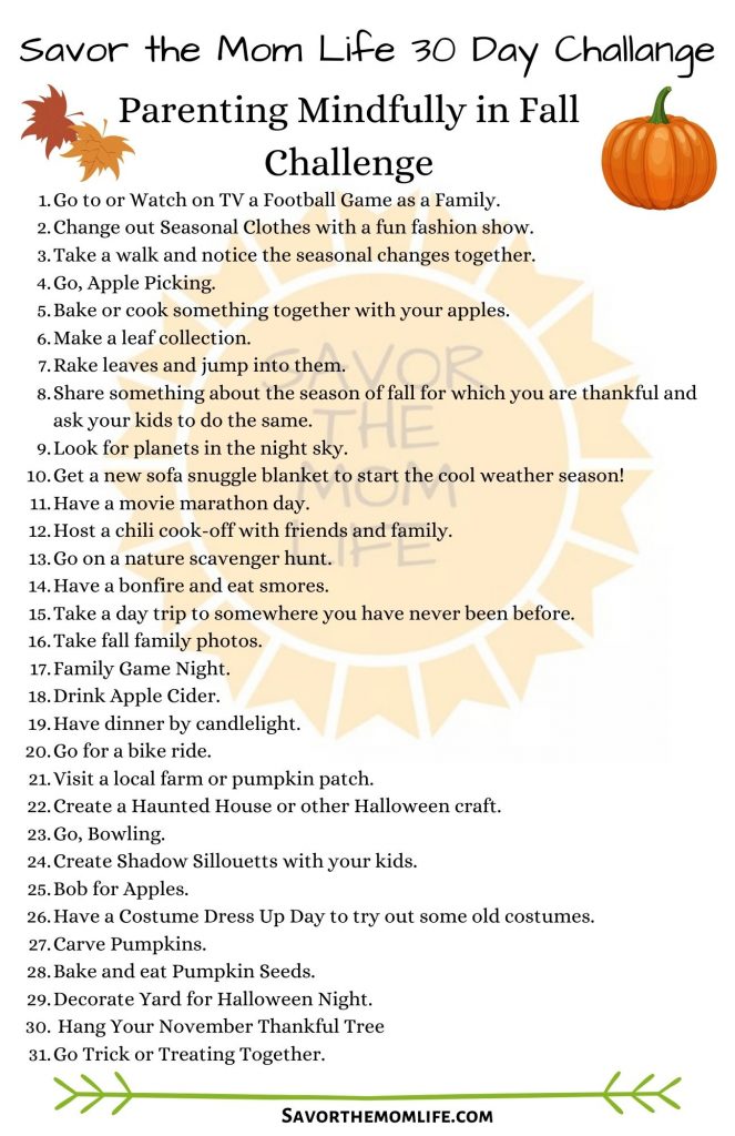 Parenting Mindfully In Fall Challenge Download October 