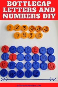 Bottle Caps Numbers and Letters 