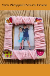 Yarn Wrapped Picture Frame- Kids Valentine's Day Craft 